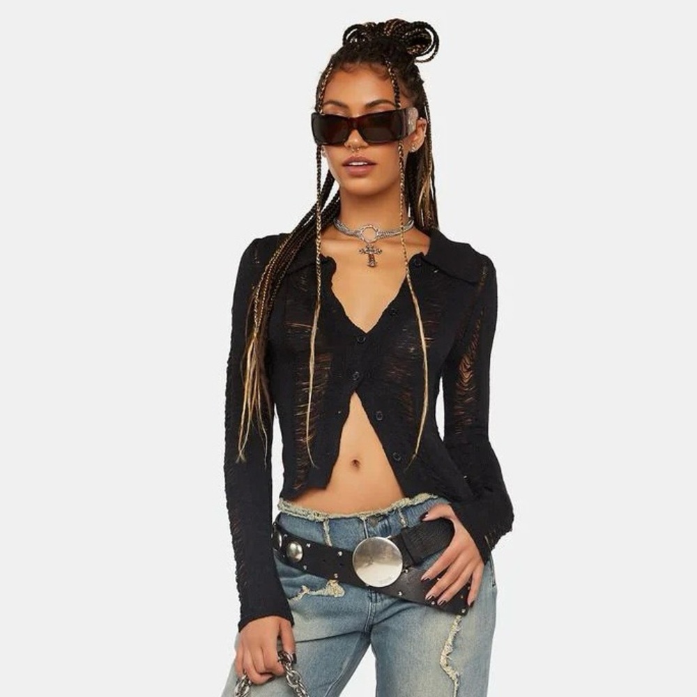JADED LONDON UMBRA DISTRESSED SHIRT